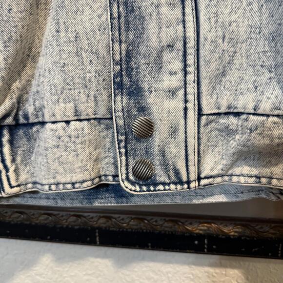 Vintage 80s RARE New Order Designer Acid Wash Denim Jacket Size Medium - Picture 5 of 7